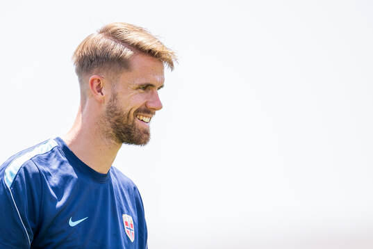 Kristoffer Ajer of the Norwegian national football team at