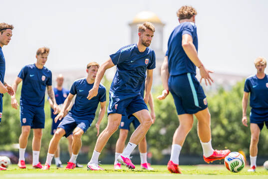 Kristoffer Ajer of the Norwegian national football team at