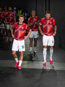 Martin Ødegaard and Erling Braut Haaland of Norway
