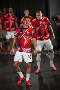 Martin Ødegaard and Erling Braut Haaland of Norway