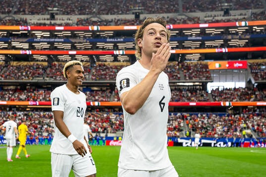 Antonio Nusa and Patrick Berg of Norway
