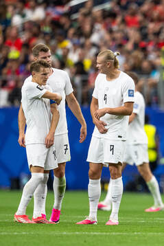 Martin Ødegaard, Alexander Sørloth and Erling Braut