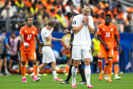 Erling Braut Haaland of Norway looks dejected