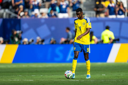 Alexander Isak of Sweden looks dejected
