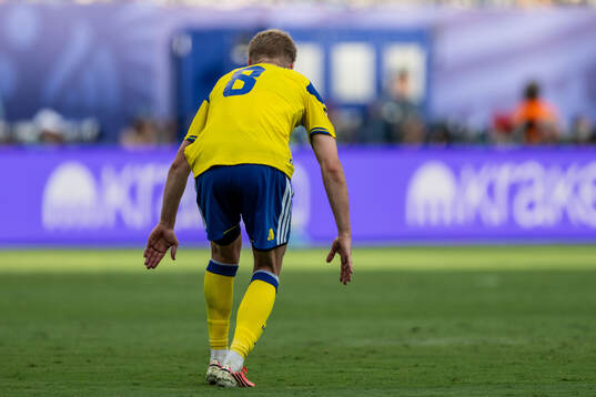 Daniel Svensson of Sweden in pain