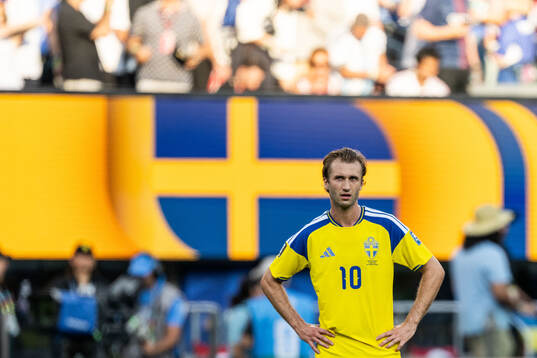 Benjamin Nygren of Sweden looks dejected