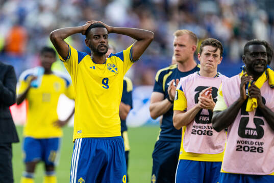 Alexander Isak of Sweden looks dejected