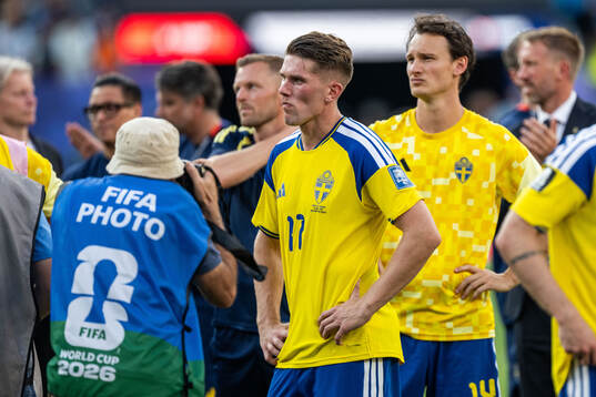 Viktor Gyökeres of Sweden looks dejected