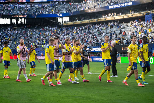 Players of Sweden look dejected