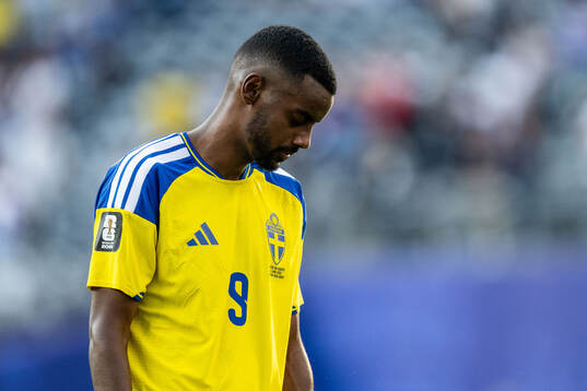 Alexander Isak of Sweden looks dejected