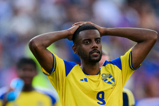 Alexander Isak of Sweden looks dejected