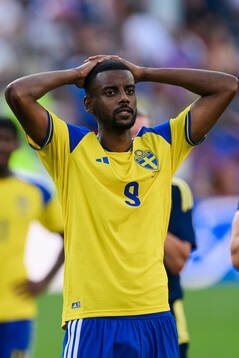 Alexander Isak of Sweden looks dejected