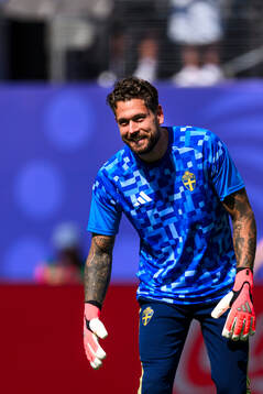 Goalkeeper Kristoffer Nordfeldt of Sweden