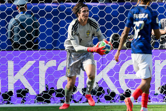 Goalkeeper Jacob Widell Zetterström of Sweden
