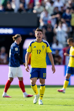 Viktor Gyökeres of Sweden looks dejected