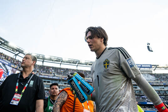 Goalkeeper Jacob Widell Zetterström of Sweden looks