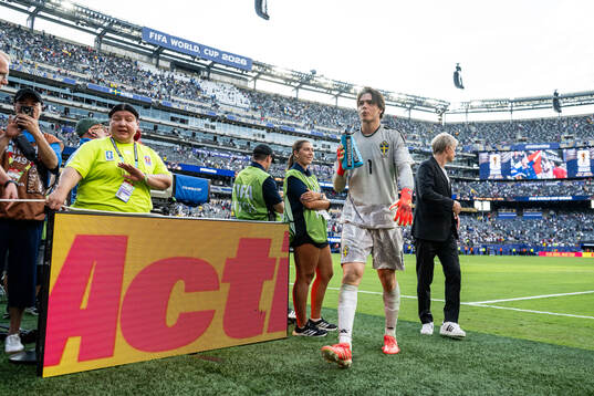 Goalkeeper Jacob Widell Zetterström of Sweden looks