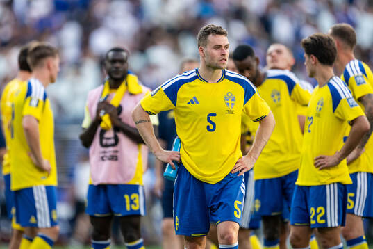 Gabriel Gudmundsson of Sweden looks dejected