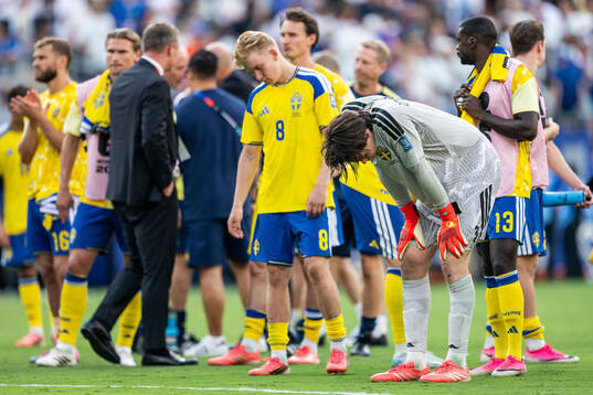 Goalkeeper Jacob Widell Zetterström of Sweden looks