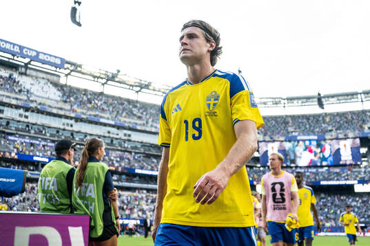 Mattias Svanberg of Sweden looks dejected