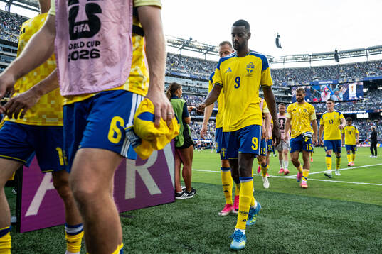 Alexander Isak of Sweden looks dejected
