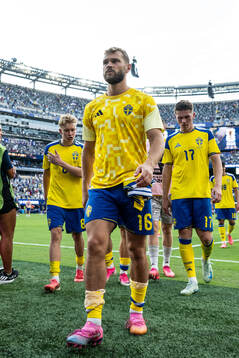 Jesper Karlström of Sweden looks dejected
