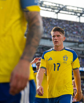 Viktor Gyökeres of Sweden looks dejected