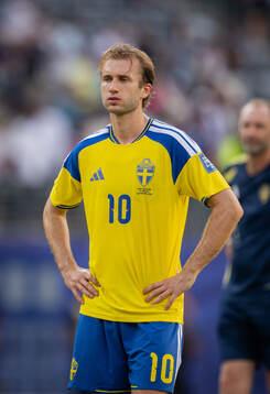 Benjamin Nygren of Sweden looks dejected