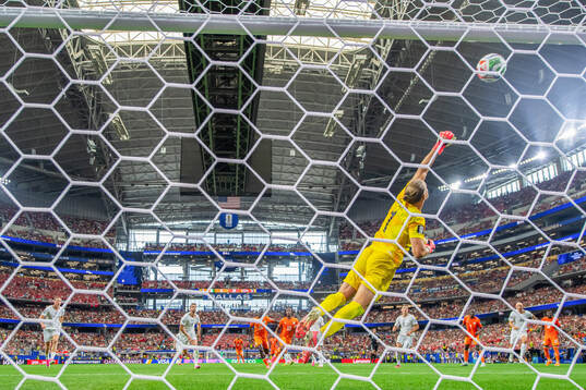 Goalkeeper Ørjan Håskjold Nyland of Norway makes a save