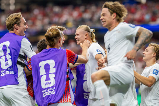 Erling Braut Haaland of Norway celebrates with Kristian