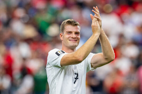 Alexander Sørloth of Norway celebrates