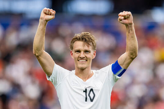 Martin Ødegaard of Norway celebrates