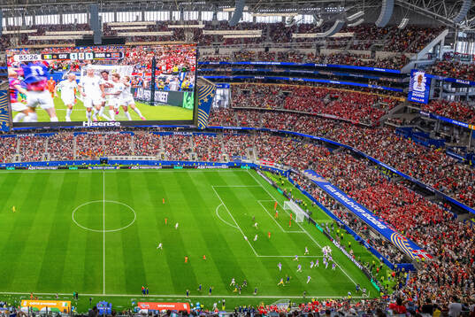 General interior view of Dallas Stadium as Erling Braut