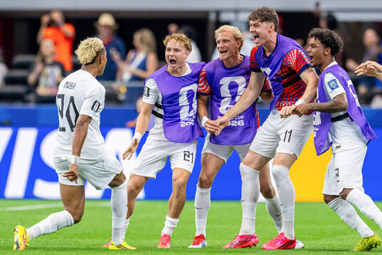 Antonio Nusa of Norway celebrates with Andreas Schjelderup,