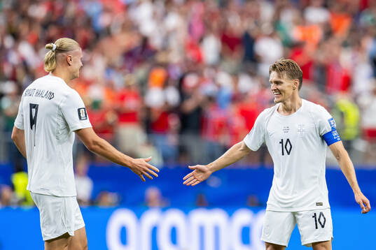 Erling Braut Haaland and Martin Ødegaard of Norway