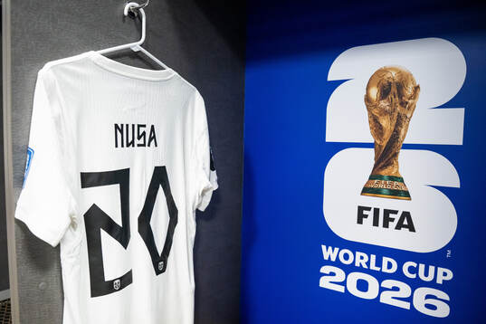 The kit of Antonio Nusa of Norway in the dressing room