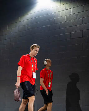 Kristian Thorstvedt and Thelo Aasgaard of Norway arrive