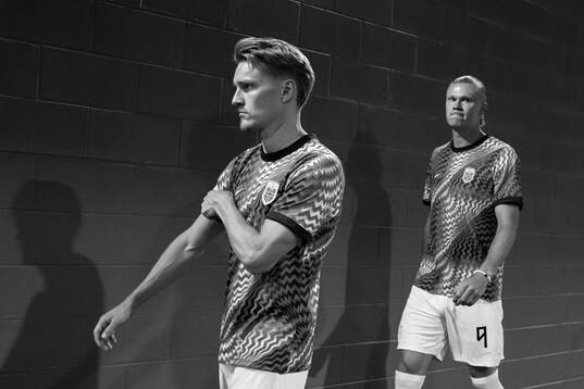 Martin Ødegaard and Erling Braut Haaland of Norway