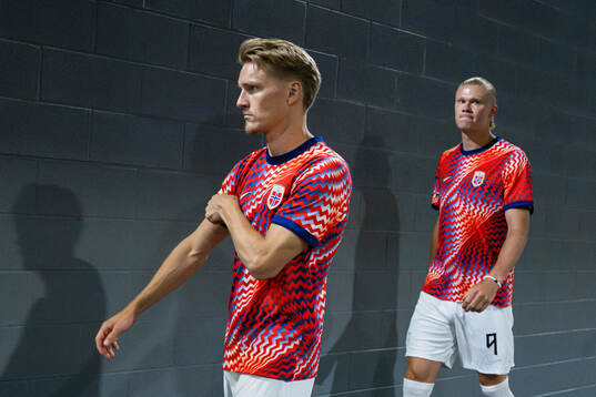 Martin Ødegaard and Erling Braut Haaland of Norway