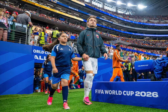 Patrick Berg of Norway enters the pitch