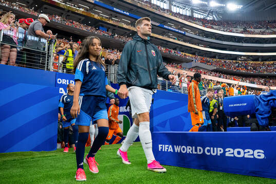 Alexander Sørloth of Norway enters the pitch