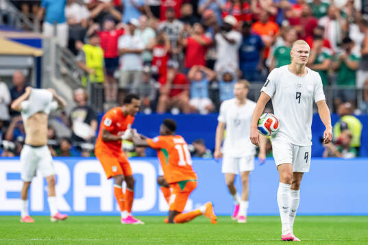 Erling Braut Haaland of Norway looks dejected