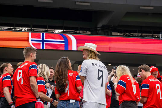Erling Braut Haaland of Norway with friends and family