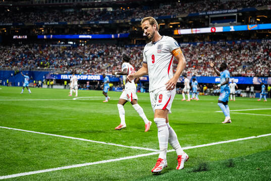 Harry Kane of England looks dejected