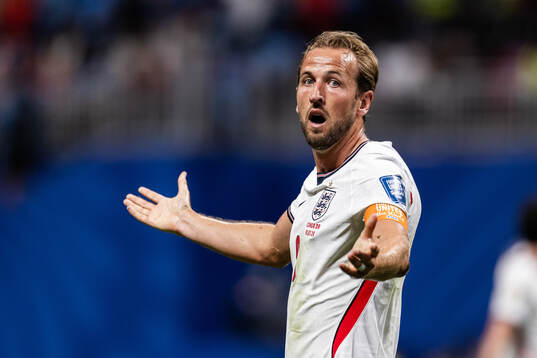 Harry Kane of England looks dejected