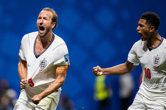 Harry Kane of England celebrates