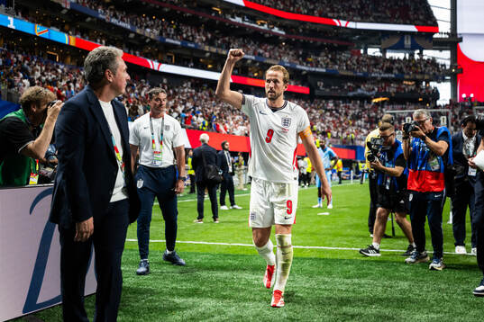 Harry Kane of England celebrates