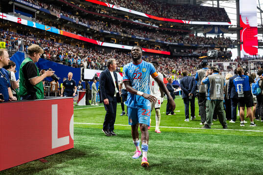 Chancel Mbemba of Congo DR looks dejected