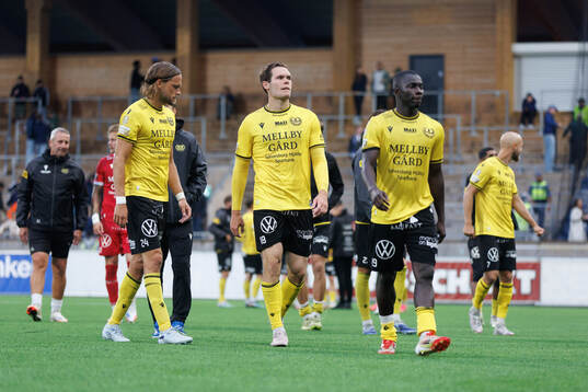 Mjällbys Tom Pettersson, Jacob Bergström och Abdoulie