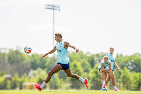 Antonio Nusa of the Norwegian national football team at a